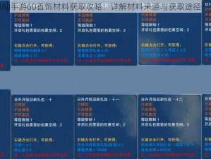 诛仙手游60首饰材料获取攻略：详解材料来源与获取途径一览