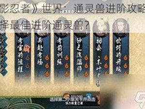 《火影忍者》世界：通灵兽进阶攻略，如何选择最佳进阶通灵兽？