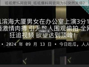 呱呱爆料网官网_呱呱爆料网官网为何突然关停？