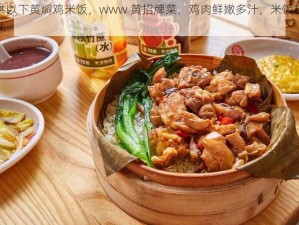 提供以下黄焖鸡米饭，www 黄招牌菜，鸡肉鲜嫩多汁，米饭粒粒入味