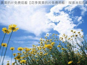 花季黄黄的片免费观看【花季黄黄的片免费观看：探索未知的世界】