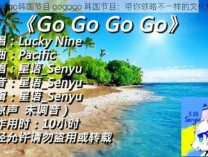 gogogo韩国节目 gogogo 韩国节目：带你领略不一样的文化魅力