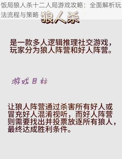 饭局狼人杀十二人局游戏攻略：全面解析玩法流程与策略