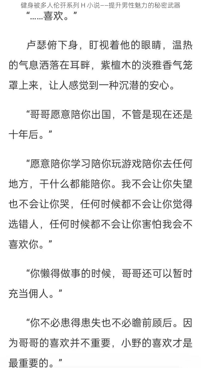 健身被多人伦㢨系列 H 小说——提升男性魅力的秘密武器