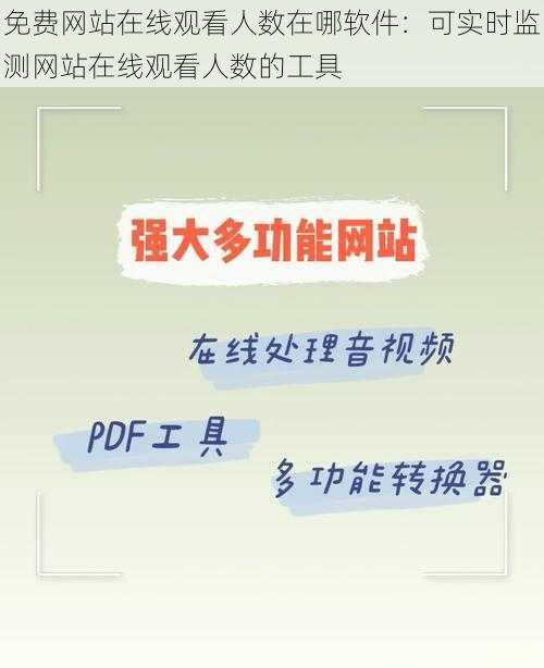 免费网站在线观看人数在哪软件：可实时监测网站在线观看人数的工具