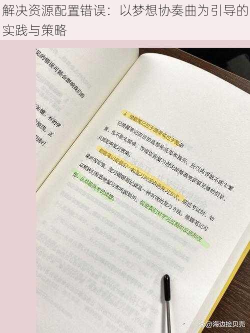 解决资源配置错误：以梦想协奏曲为引导的实践与策略