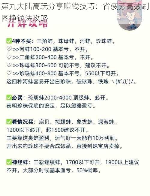 第九大陆高玩分享赚钱技巧：省疲劳高效刷图挣钱法攻略