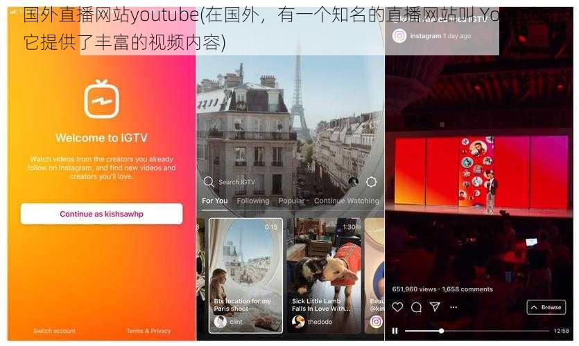 国外直播网站youtube(在国外，有一个知名的直播网站叫 YouTube，它提供了丰富的视频内容)