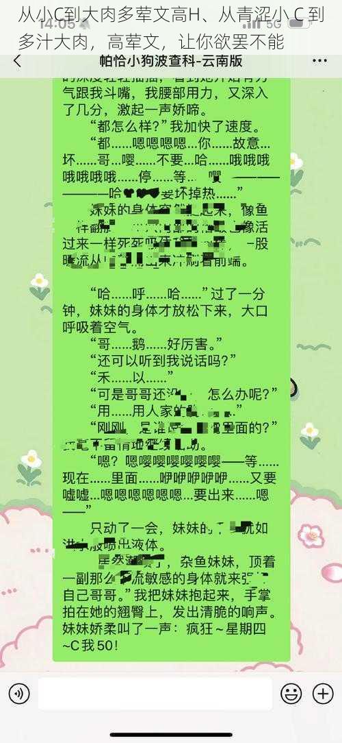 从小C到大肉多荤文高H、从青涩小 C 到多汁大肉，高荤文，让你欲罢不能