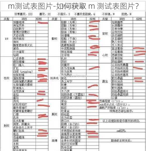 m测试表图片-如何获取 m 测试表图片？