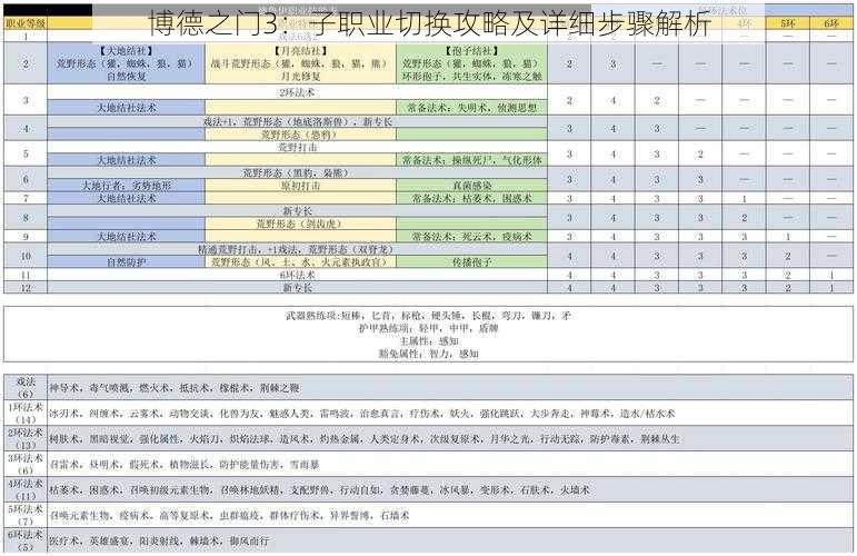 博德之门3：子职业切换攻略及详细步骤解析