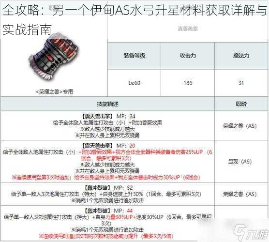 全攻略：另一个伊甸AS水弓升星材料获取详解与实战指南