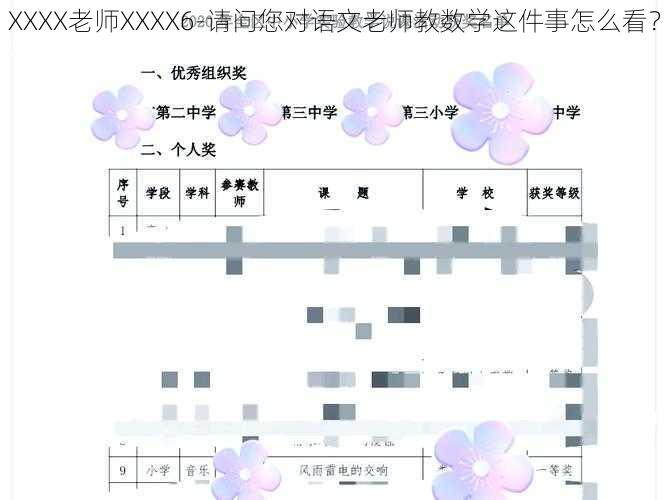 XXXX老师XXXX6-请问您对语文老师教数学这件事怎么看？