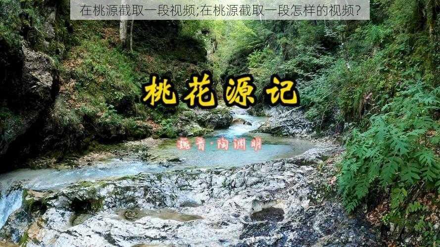 在桃源截取一段视频;在桃源截取一段怎样的视频？