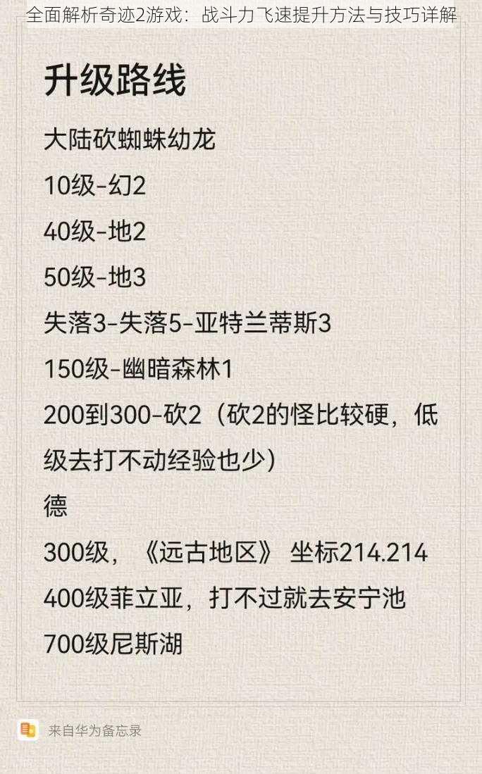 全面解析奇迹2游戏：战斗力飞速提升方法与技巧详解