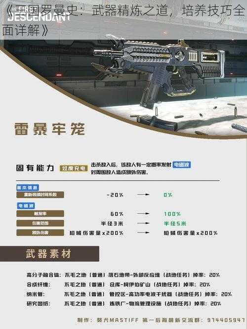 《三国罗曼史：武器精炼之道，培养技巧全面详解》