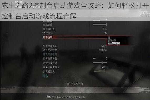 求生之路2控制台启动游戏全攻略：如何轻松打开控制台启动游戏流程详解