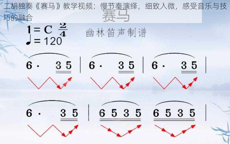 二胡独奏《赛马》教学视频：慢节奏演绎，细致入微，感受音乐与技巧的融合