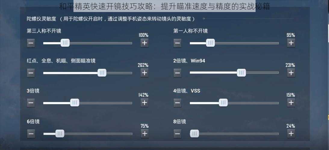 和平精英快速开镜技巧攻略：提升瞄准速度与精度的实战秘籍